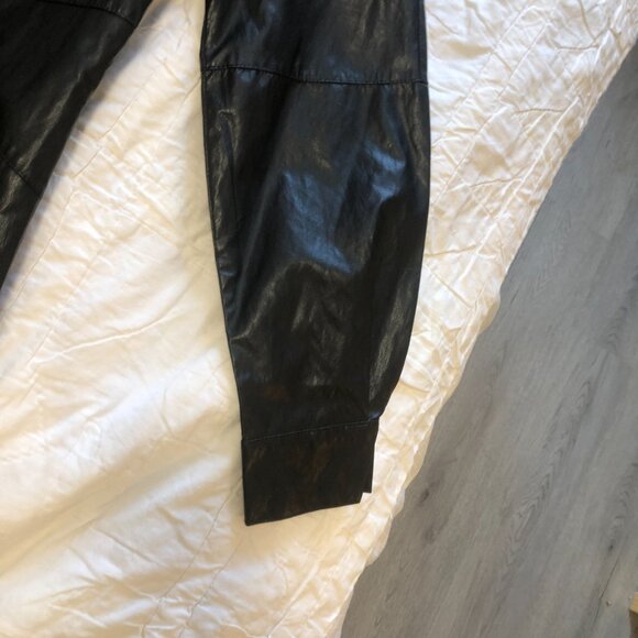 Zara Faux Leather Shirt Shacket Coat Button-Up S Black - Picture 5 of 16